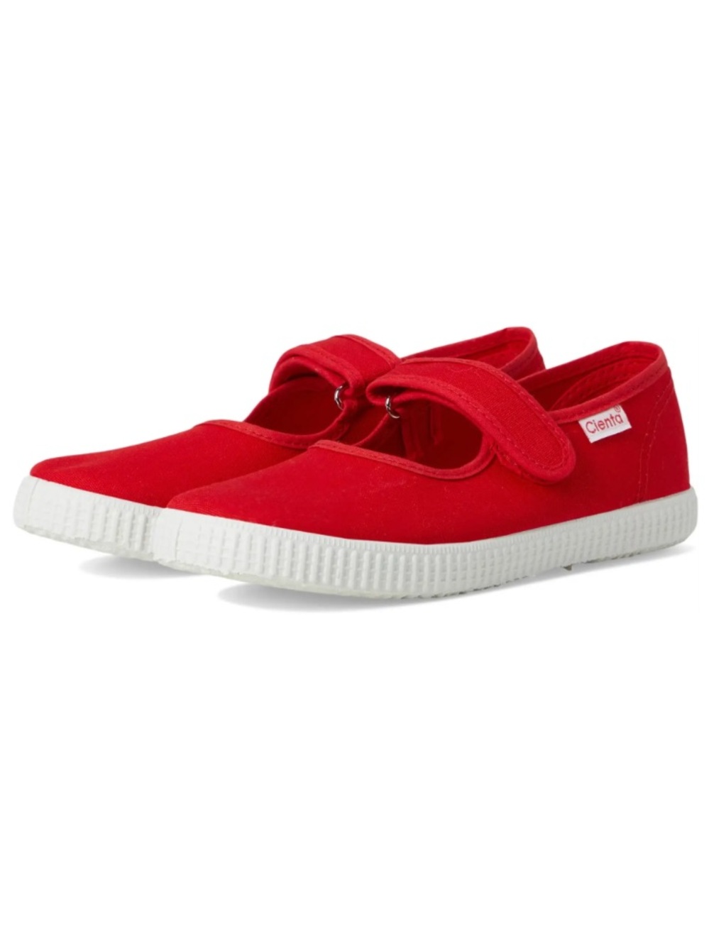 NEW Cienta Mary Janes Jane Canvas Shoes, Red, Kids Girls Size Euro 33 US 2.5
